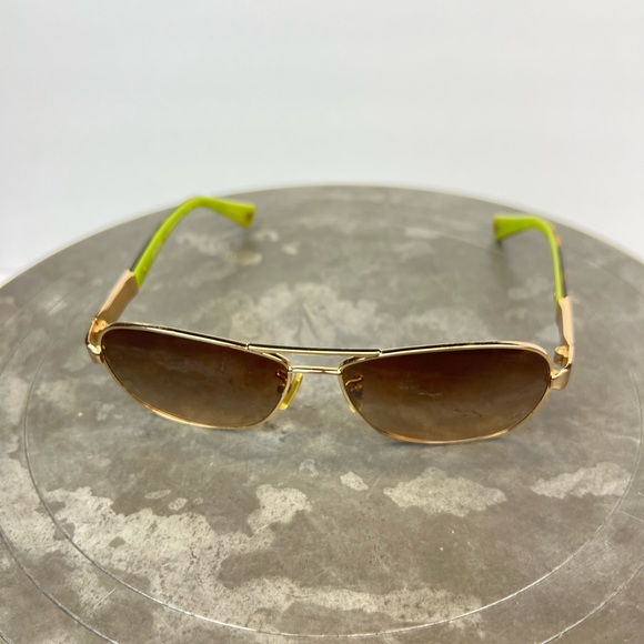Coach Accessories - Coach Gold Sunglasses with Green Accents